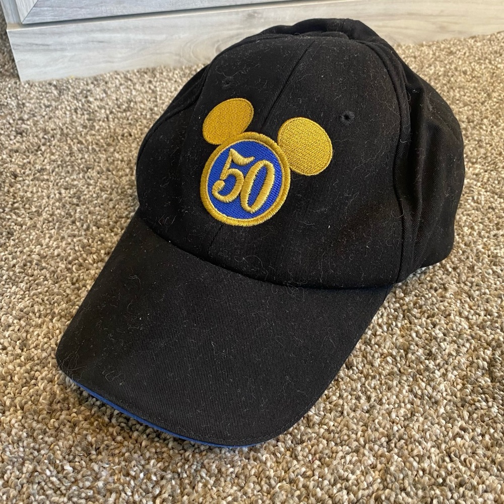 Disneyland resort 50th anniversary black baseball caps/2005 Mickey